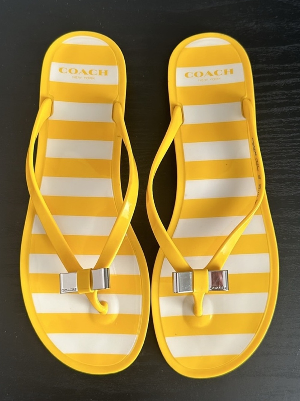 Coach Striped Jelly Sandals